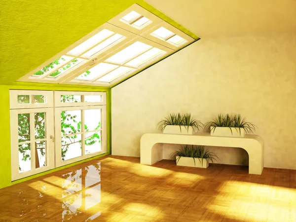 Room with the green plants — Stock Photo, Image