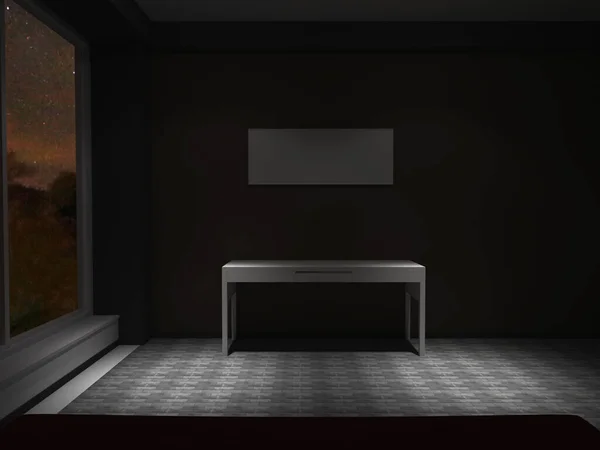 Karanlık Odanın Bir Kısmı Görüntüleme — Stok fotoğraf