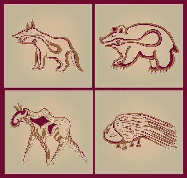 Animales indios — Vector de stock