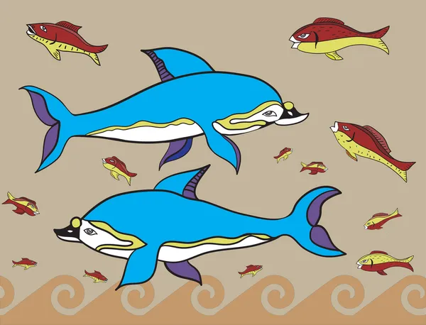 Pesce greco — Vettoriale Stock