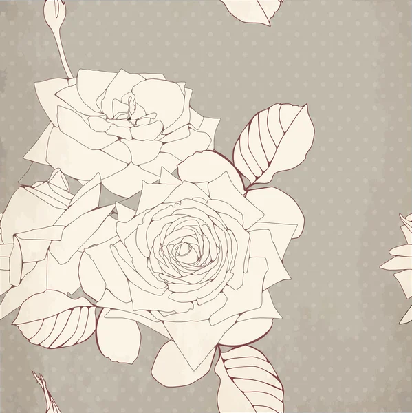 Fondo decorativo con fiori di rose — Vettoriale Stock