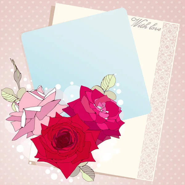 Ilustración vectorial con flor de rosa . — Archivo Imágenes Vectoriales