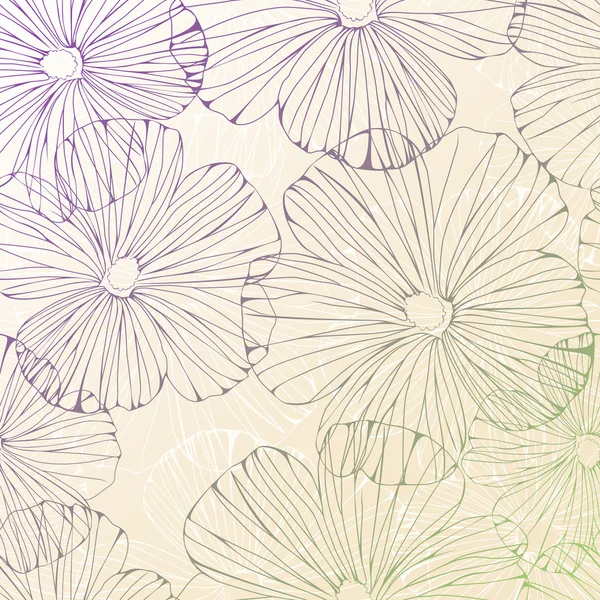 Seamless mönster med hibiscus blommor. — Stock vektor