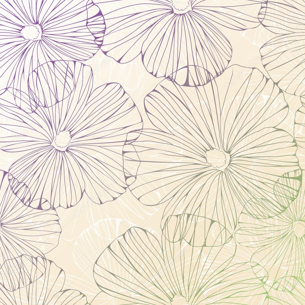 Seamless pattern with hibiscus flowers.