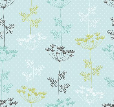 Dekoratif dereotu bitki ile Seamless Modeli