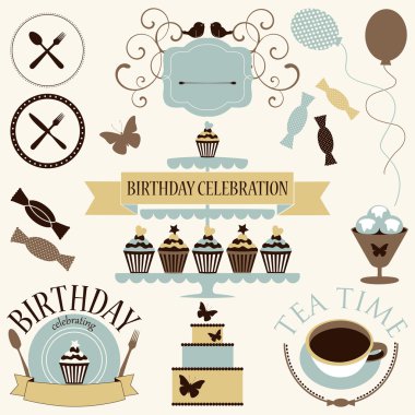 kutlama veya tatil simgeler vektör kümesi