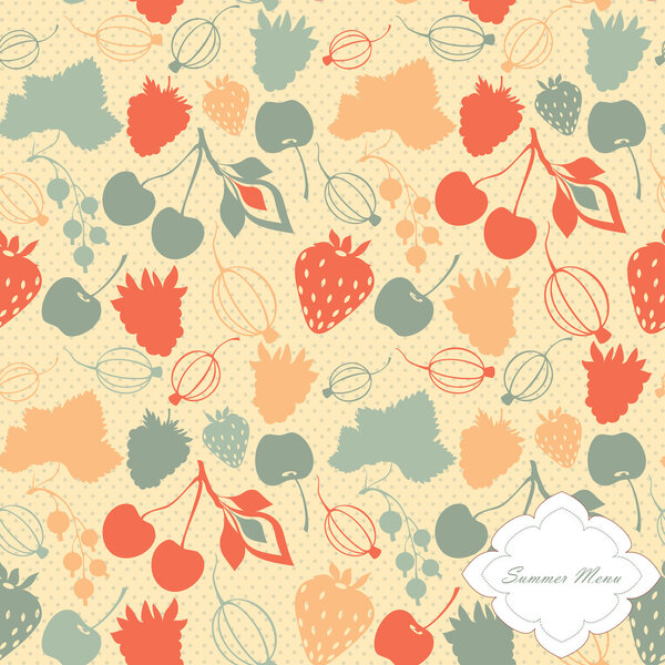 Бесшовный узор с декоративными ягодами
.