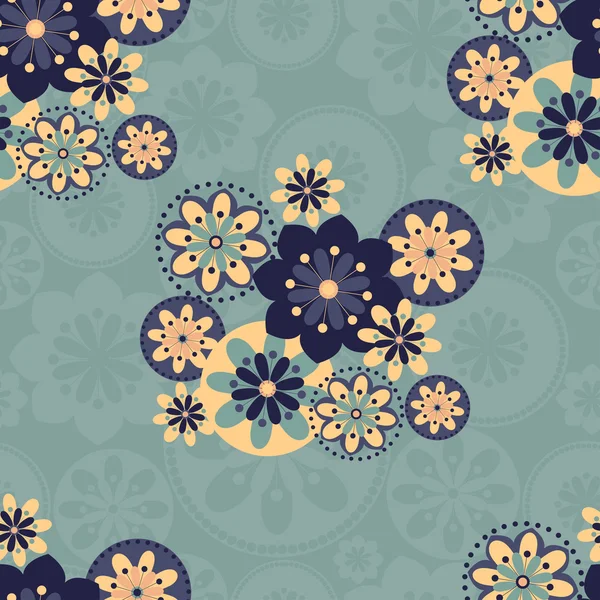 Decoratieve patroon met fantastische bloemen. — Stockvector