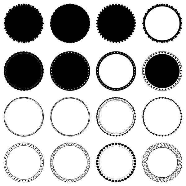 Векторная коллекция рамок декоративных кругов — стоковый вектор