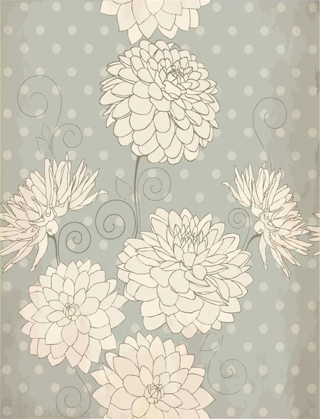 Seamless pattern with decorative dahlia flowers . — Stock Vector