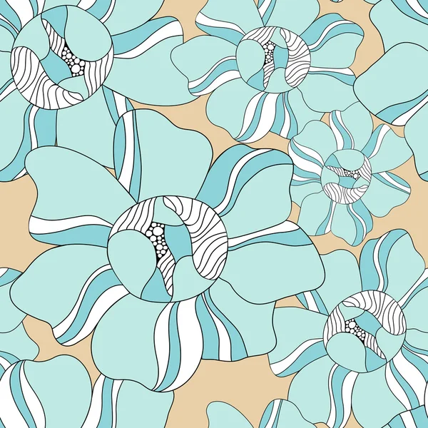 Modèle sans couture avec des fleurs fantastiques . — Image vectorielle