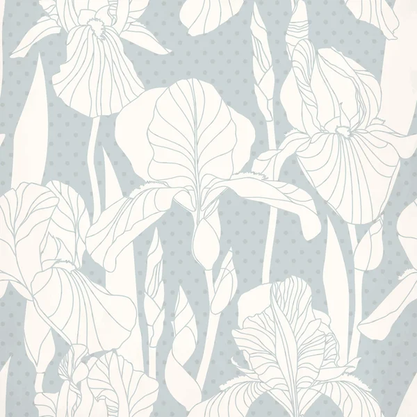 Decoratieve iris bloem in vintage kleuren. — Stockvector