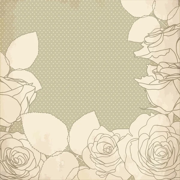 レトロな色で装飾的なバラの花とのシームレスなパターン. — ストックベクタ