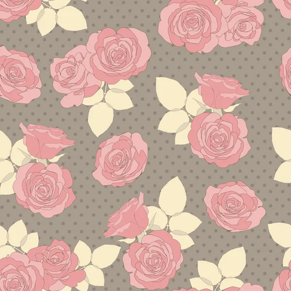 Decoratieve rozen bloemen in retro kleuren. — Stockvector