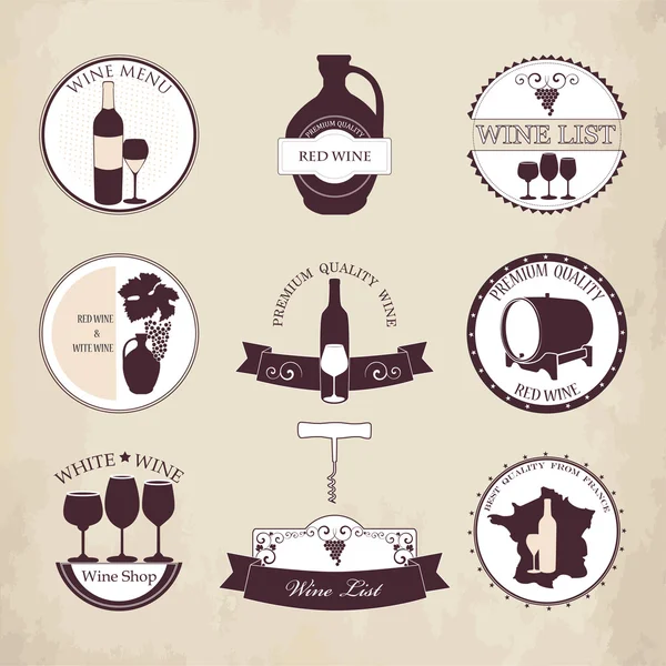 Collection of Wine Labels with vintage design. — Stock Vector