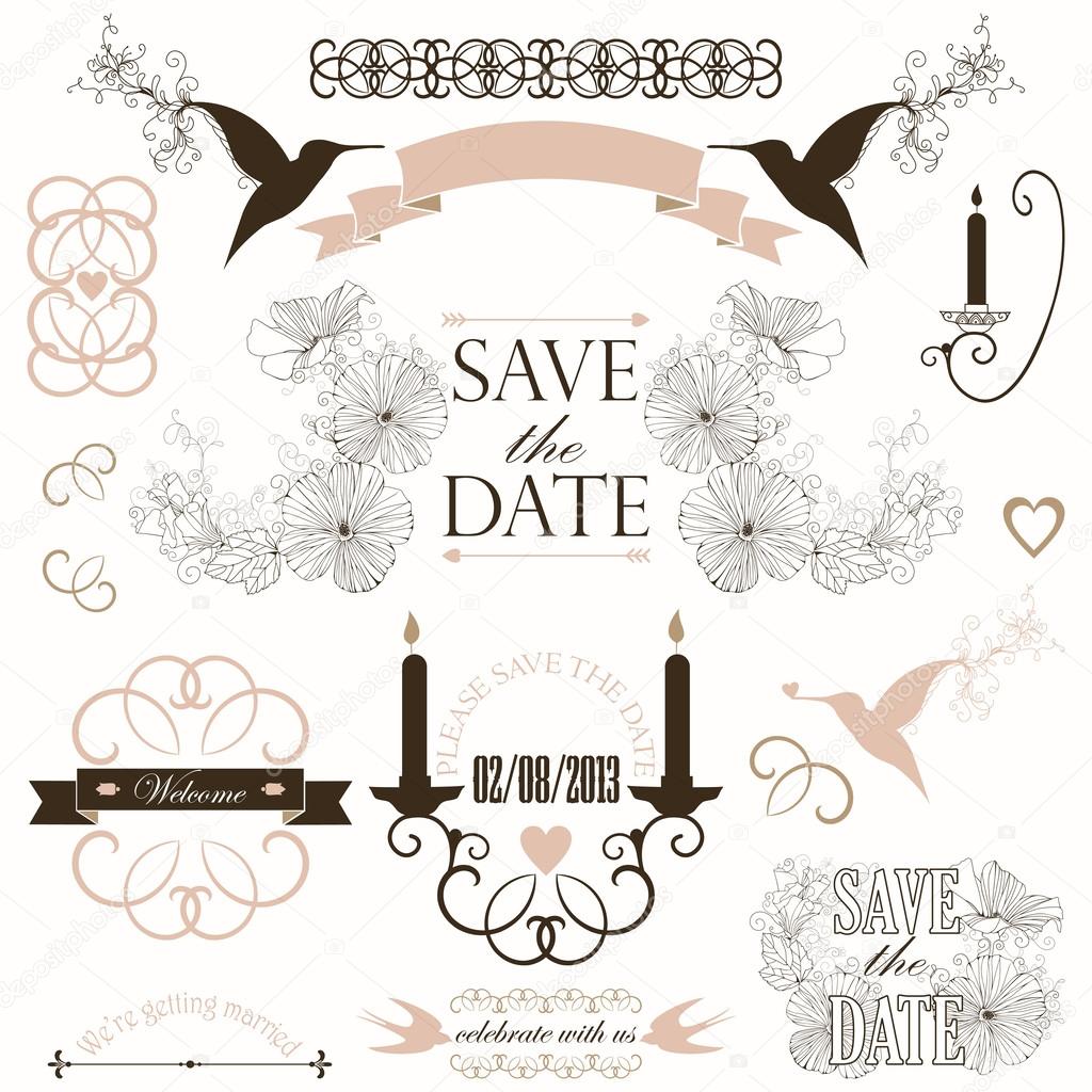 Decorative wedding elements and signs