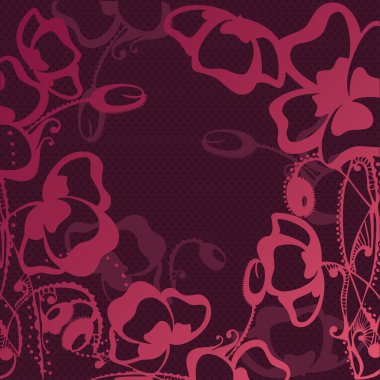 Dekoratif çiçek haşhaş siluet - güzelleşmek vektör süsleme