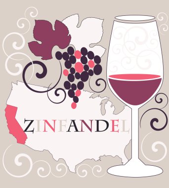 california kırmızı şarap - zinfandel Arabesk arka cam ile menü, davetiye, kart için dekoratif tasarım