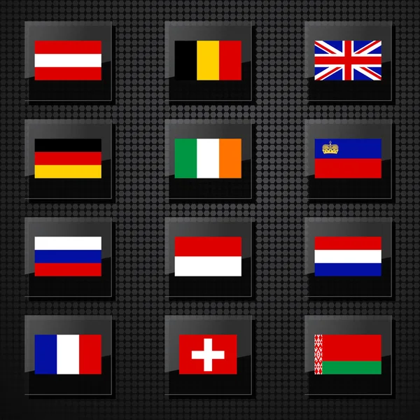 Európai zászlók. Vektor — Stock Vector