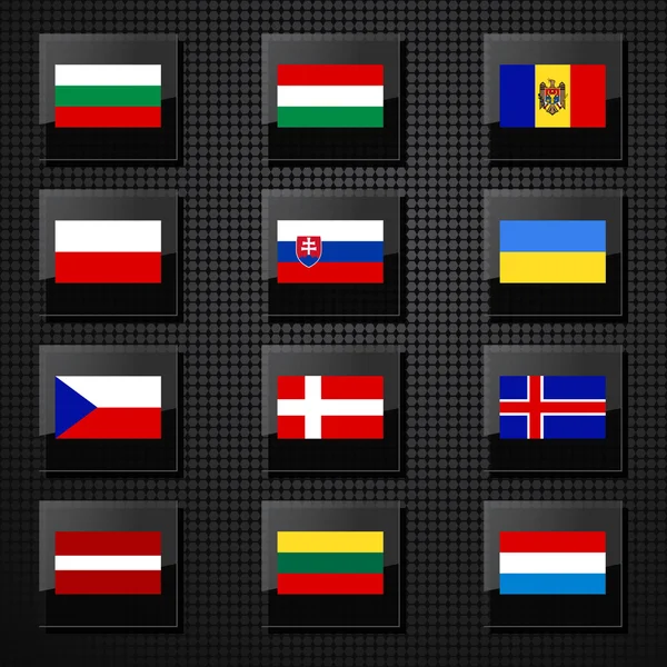 Ensemble vectoriel de drapeaux des pays d'Europe — Image vectorielle