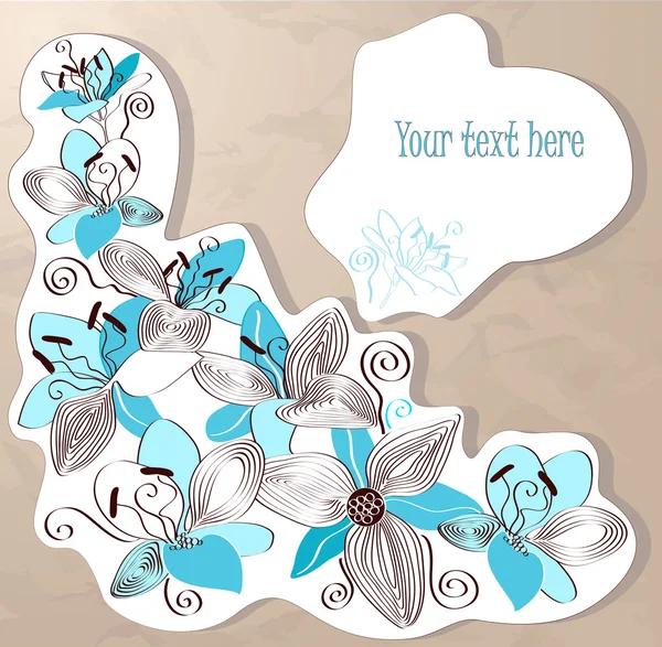 Fondo vintage con flores de lirio decorativas y lugar para su texto — Vector de stock