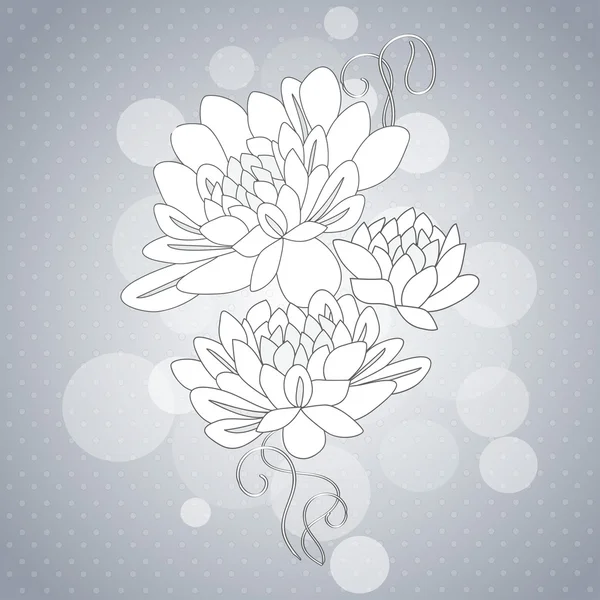 Delicate achtergrond met decoratieve dahlia bloemen. vectorillustratie — Stockvector