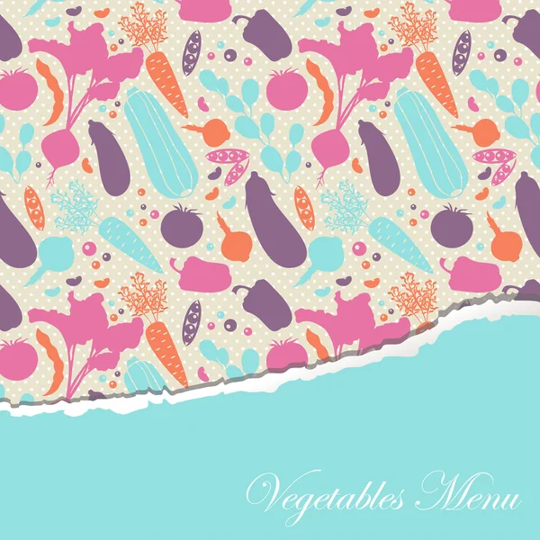 Fundo do menu com silhuetas vegetais com contornos decorativos — Vetor de Stock