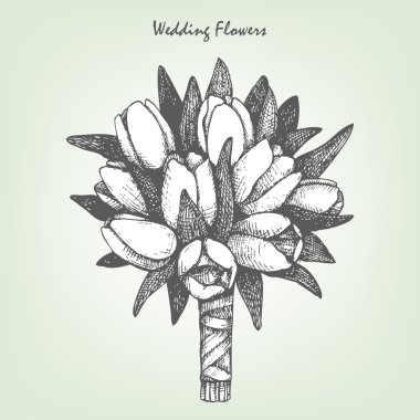çiçek düğün elle çizilmiş grup