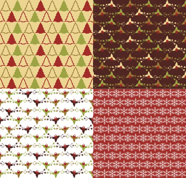 Christmas and New year's patterns — Stock Vector