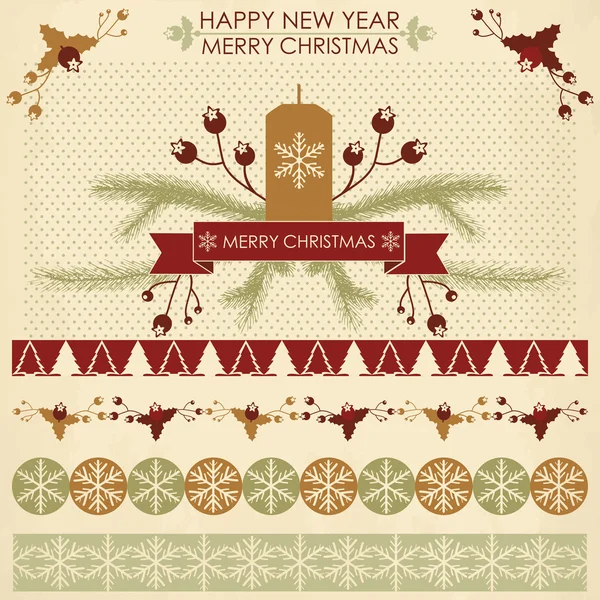 Christmas and New year's elements — Stock Vector