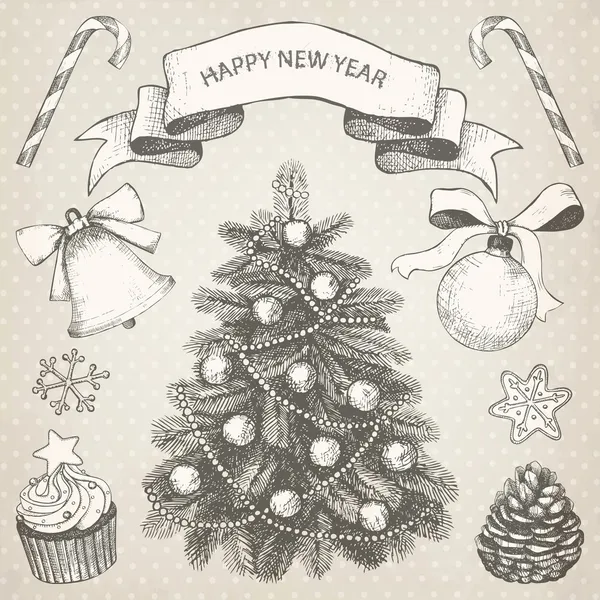 Illustrations de Noël et Nouvel An . — Image vectorielle