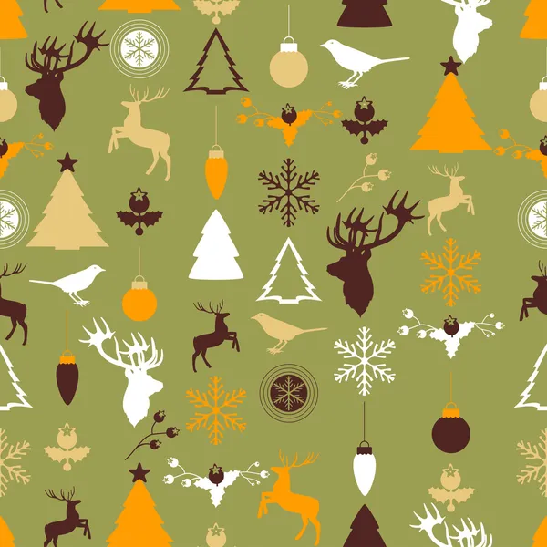 Patrón sin costuras vectorial con la decoración de Navidad y Año Nuevo — Vector de stock