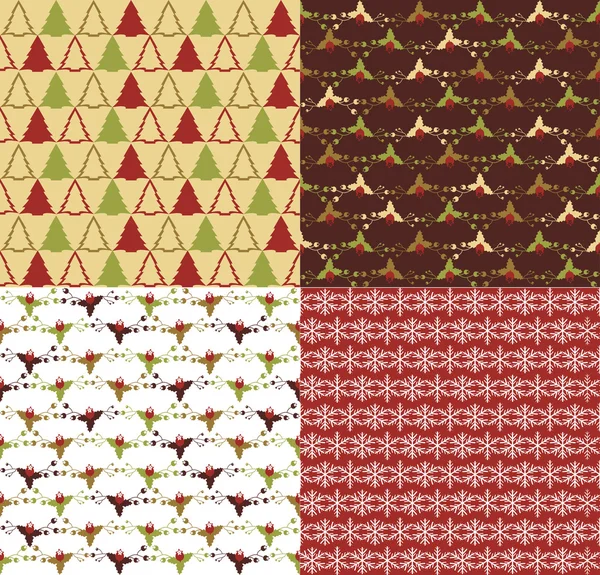 Vector collection of Christmas and New year's patterns — Stock Vector