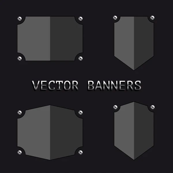 Bannières vectorielles noires — Image vectorielle