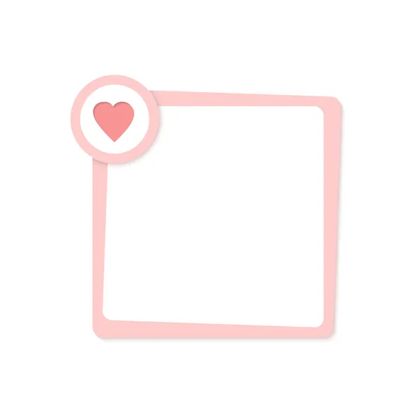 Pink frame. Valentine's Day element. — Stock Vector