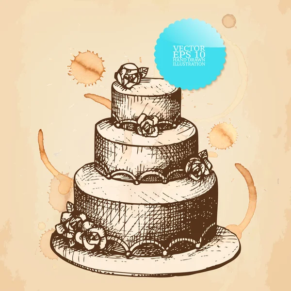 Düğün pastası — Stok Vektör