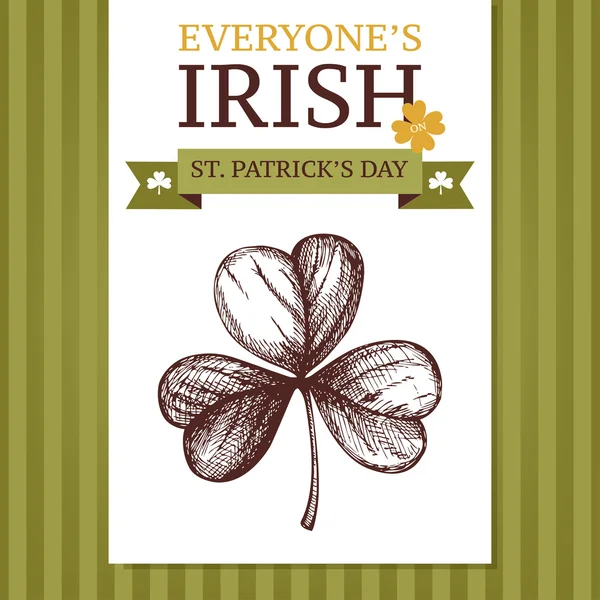 Leaf clover, trefoil, for St. Patrick's day — Stock Vector