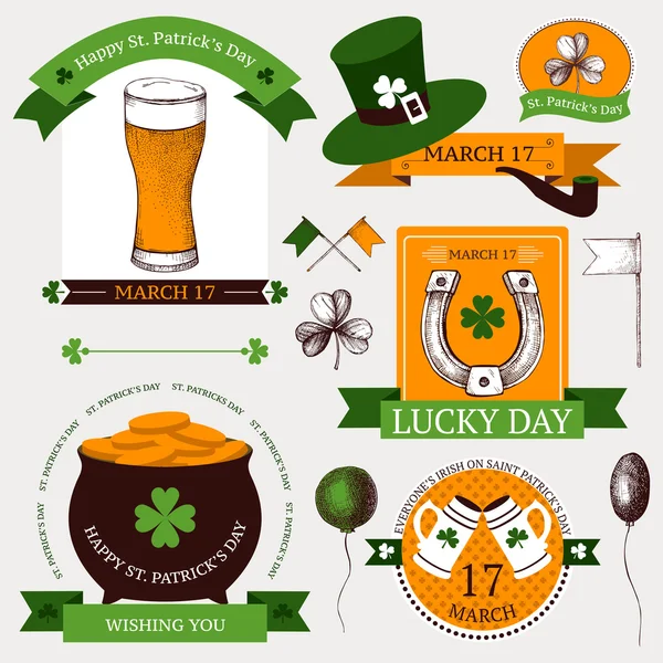 Vector collection of vintage banners for St. Patrick 's day — стоковый вектор