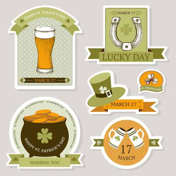Stickers for St. Patrick's day — Stock Vector