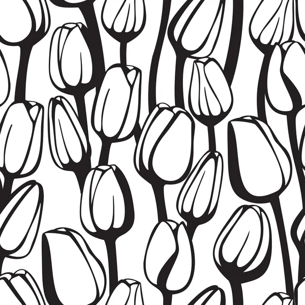 Fondo vectorial con flores de tulipán decorativas . — Vector de stock