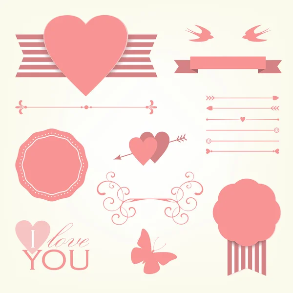 Colección de elementos del día de San Valentín — Vector de stock