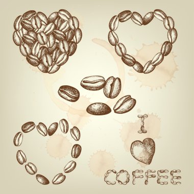 Coffee heart clipart