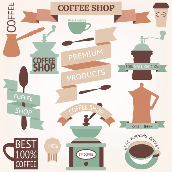 Koffie pictogrammen — Stockvector