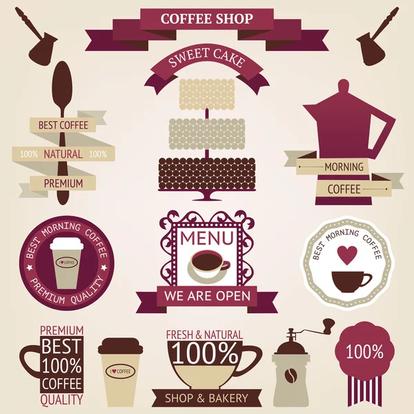 Iconos de café — Archivo Imágenes Vectoriales