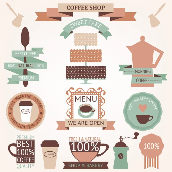 Kaffe ikoner — Stock vektor