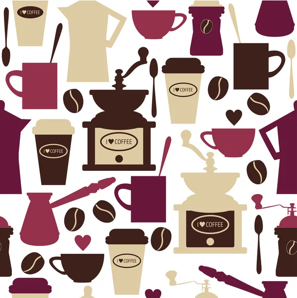 Seamless coffee pattern — Stock Vector