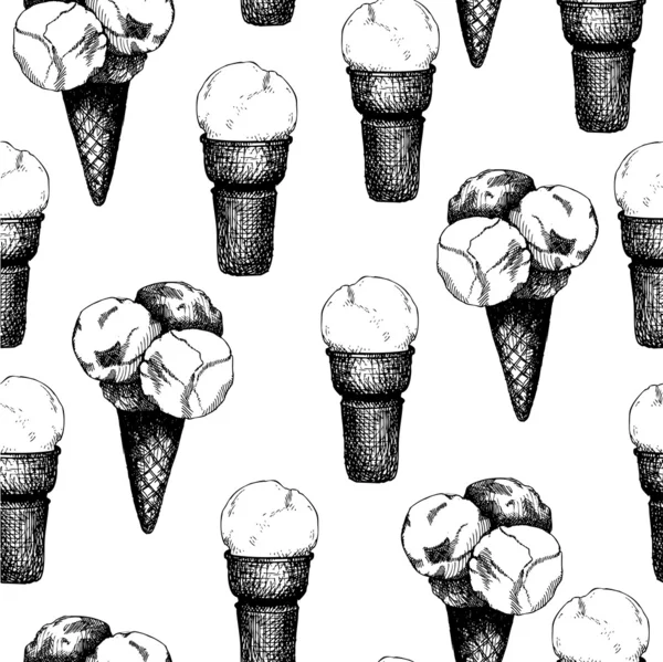 Modello di gelato senza soluzione di continuità — Vettoriale Stock