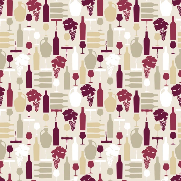 Patrón de vino sin costura — Vector de stock