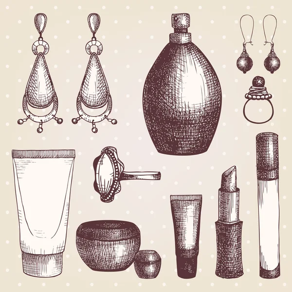 Cosmétiques et bijoux — Image vectorielle