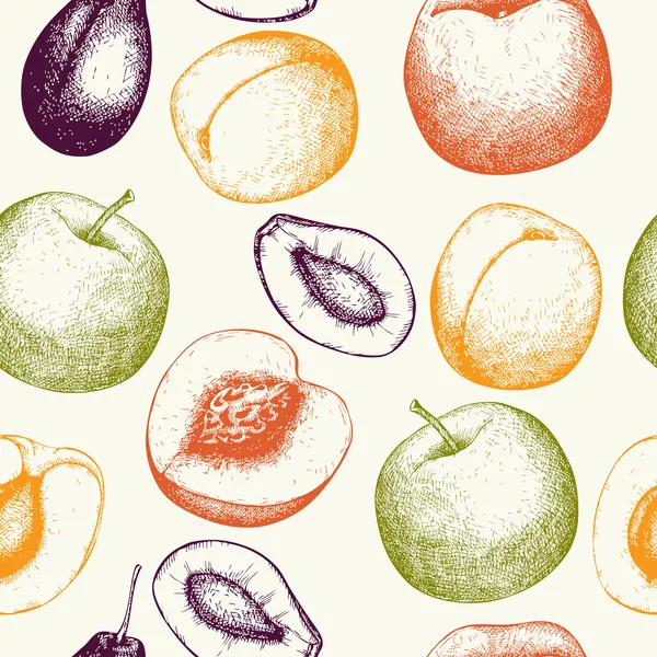 Fruits et baies dessinés à la main — Image vectorielle
